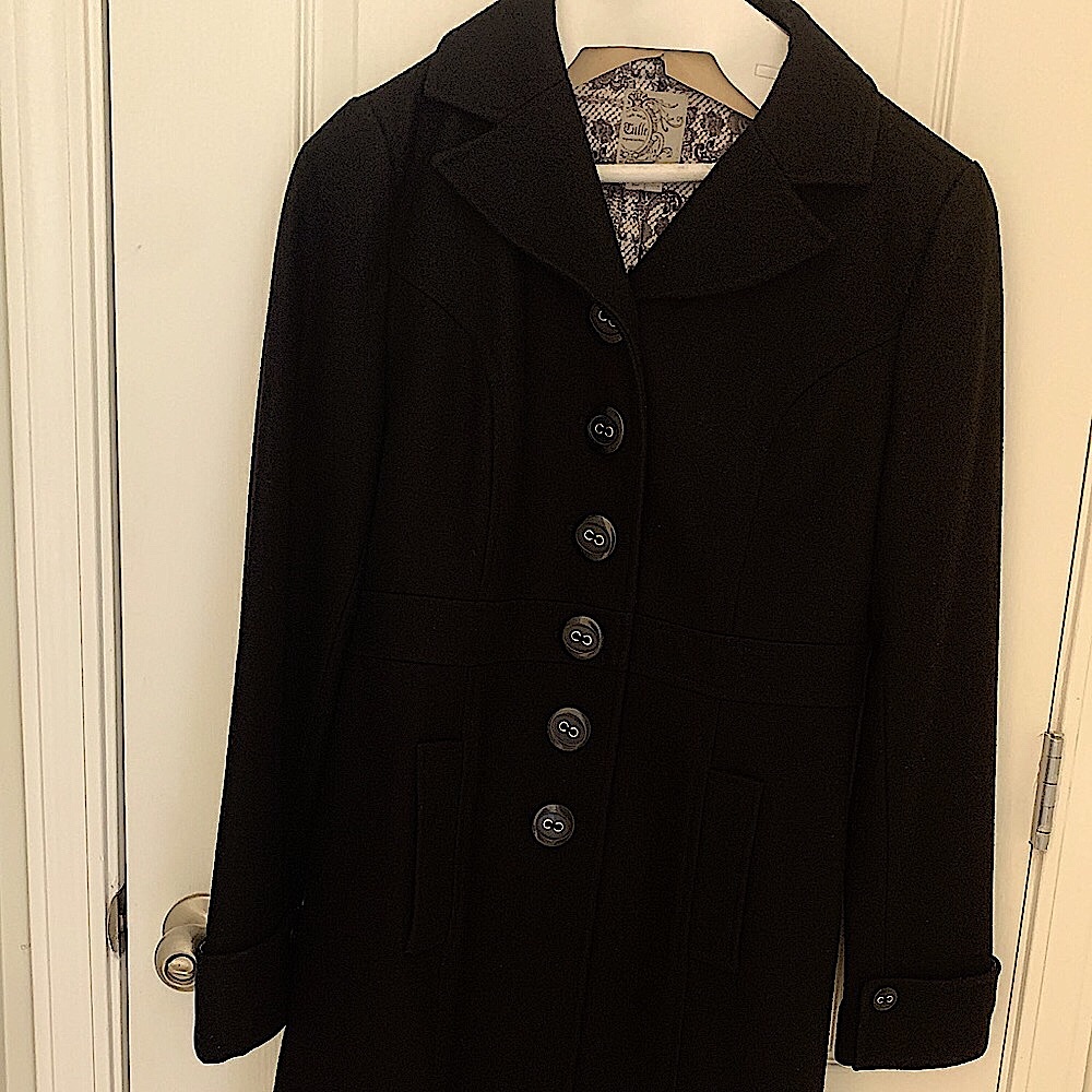 Black Wool Blend Coat